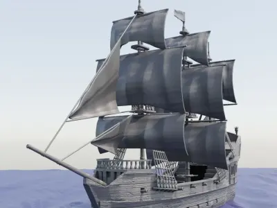 Pirate Ship Tabletop Terrain 28 mm 3D print model