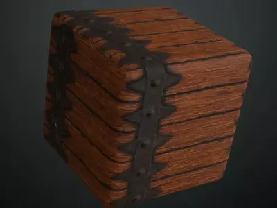 Rustic Wood Planks with Spiked Metal Straps PBR Seamless Texture
