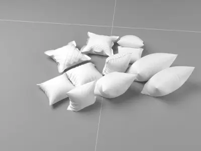 Cushions group of pillows 3D model
