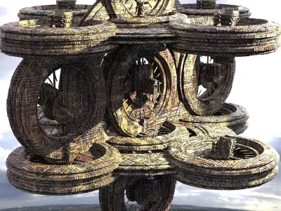 Ancient Alien Star Ring Monolith 2 3D model