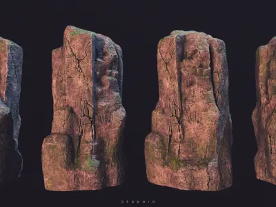 SF Cliff Pack 3D Model  Low-poly 3D model