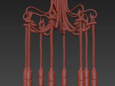 Chandelier Loft Rope Light White 8 3D model