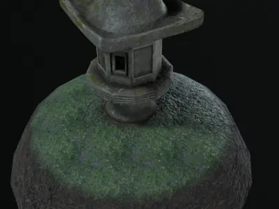 Japanese Stone Lantern  Low-poly 3D model