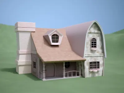 house cartoon Low-poly 3D model