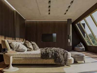 3D bedroom interior model 3D model