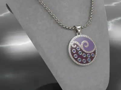 Pendant With Diamonds 3D print model