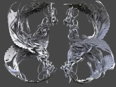 Chaos swarm sculpture 3D model