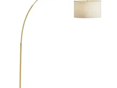 Overarching Linen Shade Floor Lamp 3D model