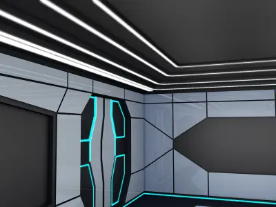 Sci Fi Room 3D model 6