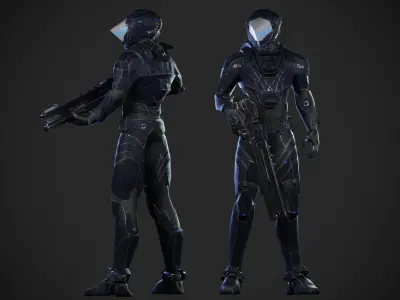 Robot Sada Character Low-poly 3D model