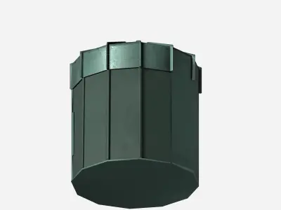 Outdoor street green container gargabe waste bin Low-poly 3D model