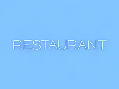 Restaurant Neon Sign Low-poly 3D model