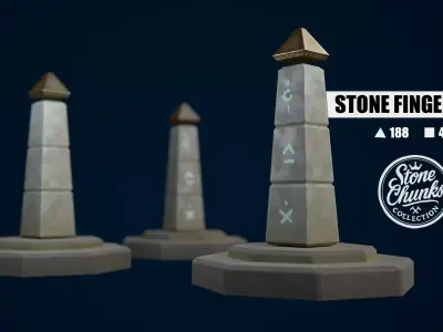 Stone Finger V1 Low-poly 3D model