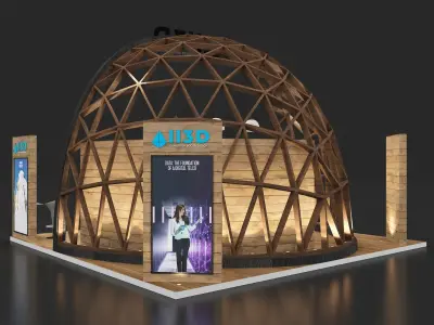 Exhibition Stand Stall Two Side Open 7X7 3D model