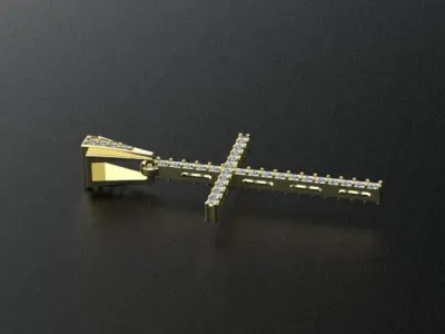 Diamond Cross Pendant 3D print or CNC model  3D print model