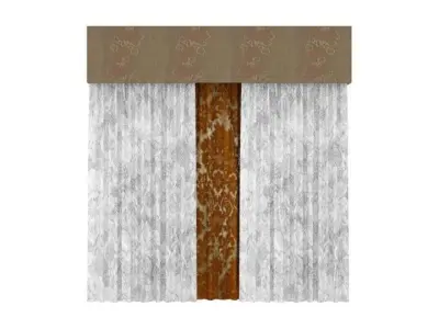 Window Curtains Low-poly 3D model