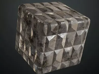 Silver Rust Metal Pattern PBR Seamless Texture