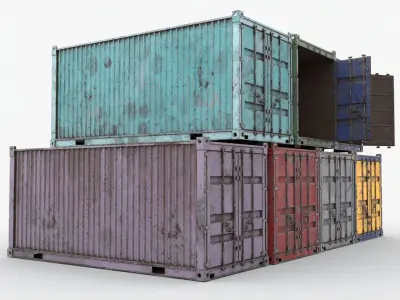 4k Shipping Container 3D model