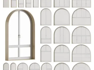 Modern Arched Windows Set 3D model