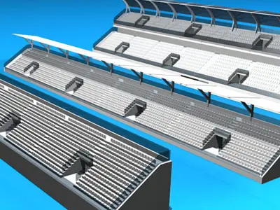 Stadium seating areas collection2 3D model