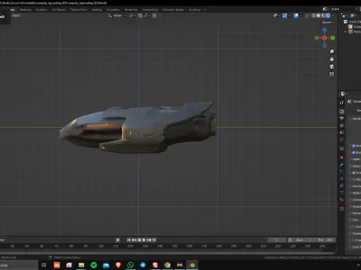 Low Poly Game Ready Spaceship 02 Low-poly 3D model