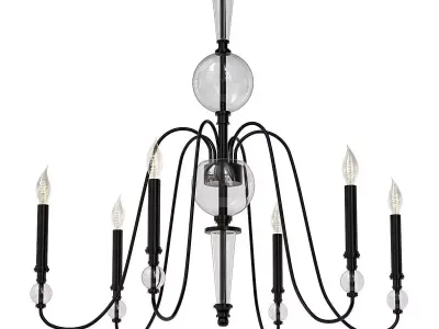lightstar chandelier with glass candle holders 3D model