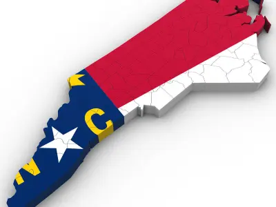 North Carolina Political Map 3D model