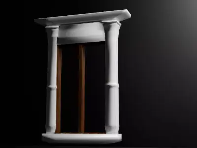 GREEK WINDOW with wood Free 3D model