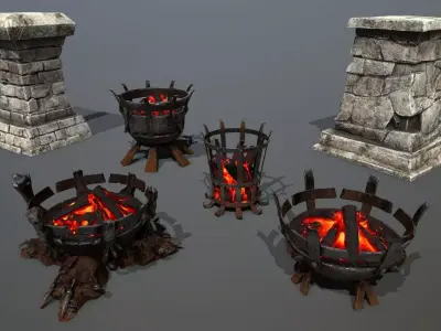 Brazier Light Low-poly 3D model