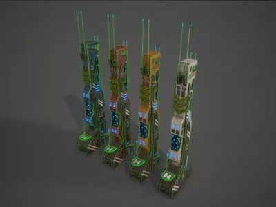 Sci-Fi Building-02 Low-poly 3D model