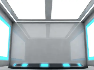 Sci Fi Room Low-poly 3D model order