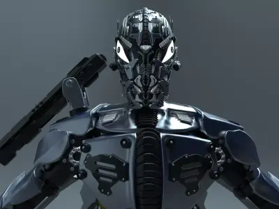 High poly Robot humanoid 3D model purchase