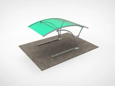 parking area Low-poly 3D model