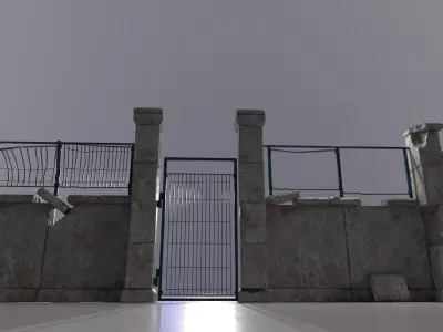 PBR Modular Fence Game-Ready Pack Low-poly 3D model