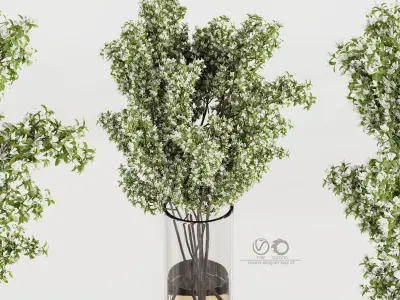 plants bouquet vase 24 3D model