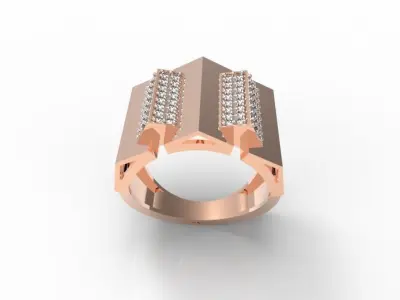 096 - Big Light Weighted Gents Ring - For men 3D print model