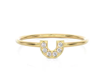 Light Minimalist Diamond Ring 3D print model 8