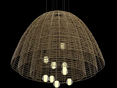 Rottan round outdoor pengant 3D model