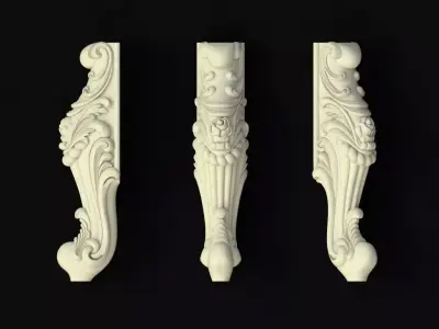 leg High quality 3d models for processing on a cnc machine 3D model