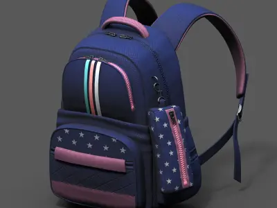 Backpack Camping scifi fantasy 3d human baggage  Low-poly 3D model
