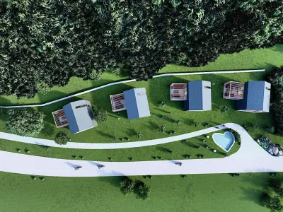 tiny house mini camping VITA  Bled master plan Low-poly 3D model