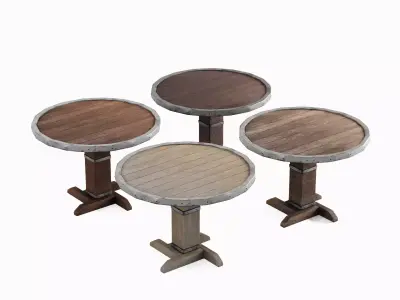 Antique Medieval Table Set Low-poly 3D model