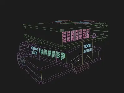 Miniature Library 3D blender  3D model