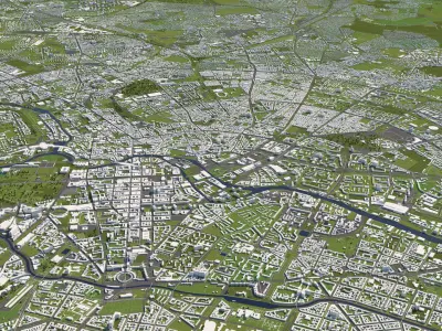Berlin 50x50km 3D City Map 3D model