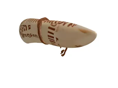 Decorative Hunting Tusk with Rope Low-poly 3D model