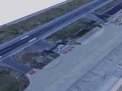 London City Airport 3D Map Low-poly 3D model
