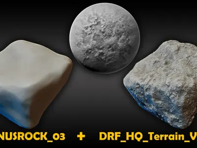 Ultra HQ Terrain Seamless Sculpt Zbrush brushes and Alphas Vol4 3D model