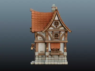 Mediaval Fantasy Stone House EM-15 3D model