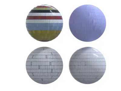 Multi - colored cracked tiles 3D model