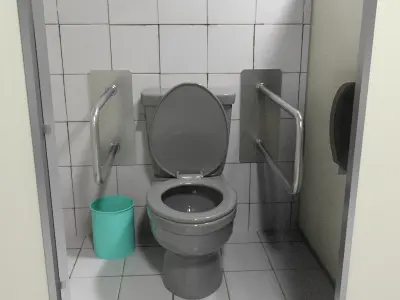 Classic Public Bathroom Low-poly 3D model